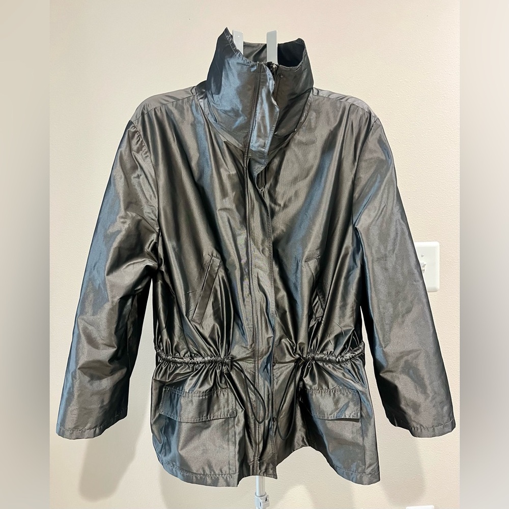 Kenneth Cole Gray Silver Metallic 
Jacket Sz XL